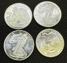 4x 1/10 Oz .999 Fine Silver Eagle Bullion Coins