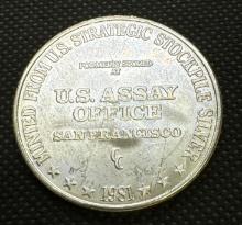 1981 US Assay 1 Troy Oz .999 Fine Silver Bullion Coin