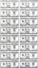 Uncut Sheet 2003 5 Dollar Bills 16 Count $80