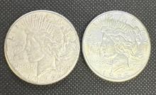 2x 1922 Silver Peace Dollars 90% Silver Coins 53.35 Grams