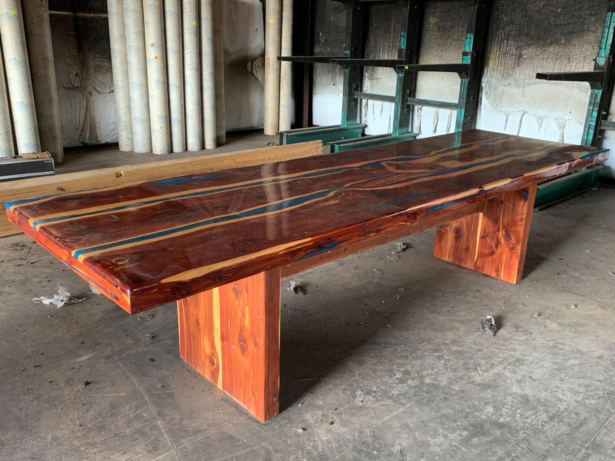 Handmade Cedar Plank Conference Table