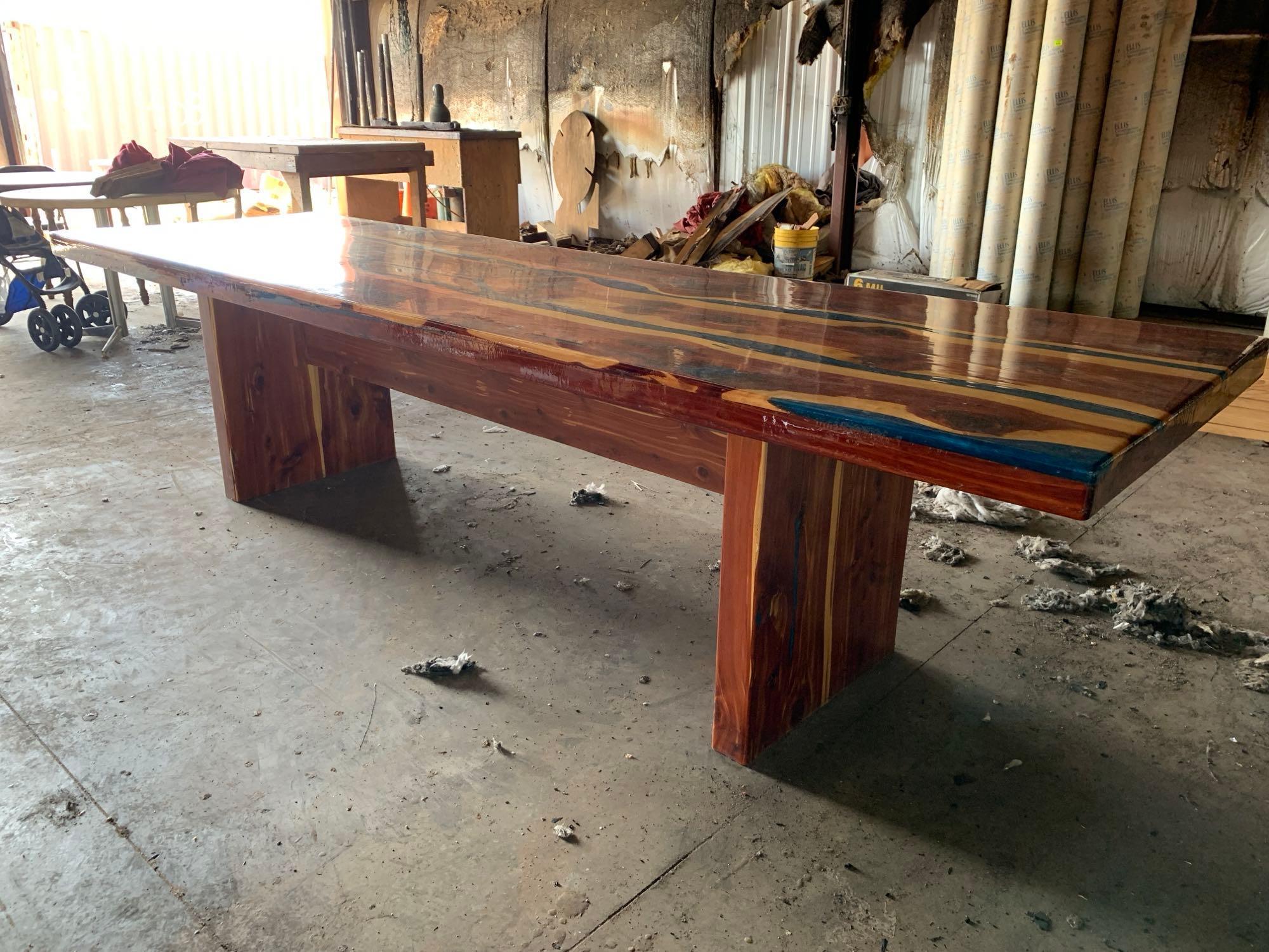 Handmade Cedar Plank Conference Table