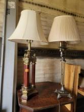 2 end table decoritive lamps with shades