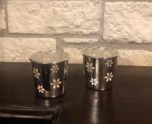 PARTYLITE Silver Plate Snowflake Tealight Holders Set of 2 P7874 2 2/12" T - New in Box