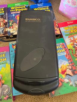 vhs tapes and rewinder