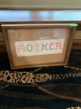 mother framed needlepoint