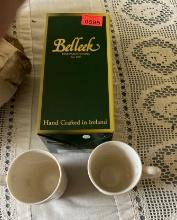 Irish handmade coffee cups by Belleek chain.