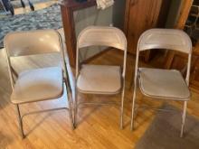 3 Metal folding chairs