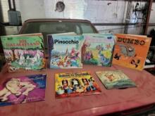 Collection of Disney L.P. record and pop up panorma story book