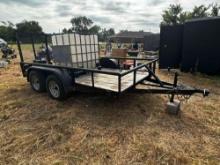 12ft trailer with power washer, hose reel, hose, nurse tank