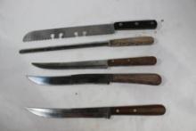 Five Case kitchen knives. See photo