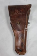 Clinton 1918 for 1911 U.S. brown leather flap holster. Used. Right handed.