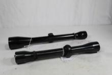 Two Weaver fine crosshairs rifle scopes. One K6 and one Marksman. Used.