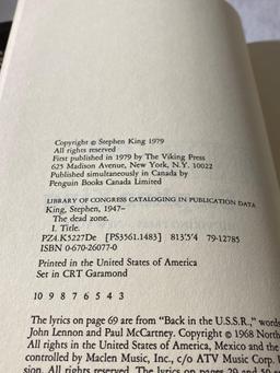 First Edition The Dead Zone Novel By Stephen King