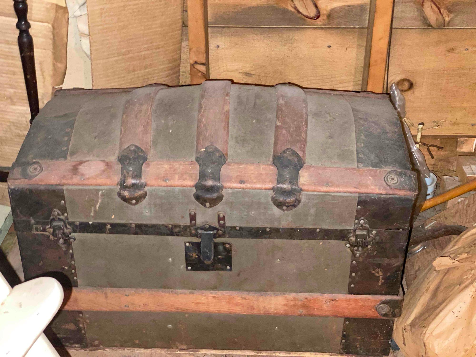 Antique Wheel Chair With Attic Contents