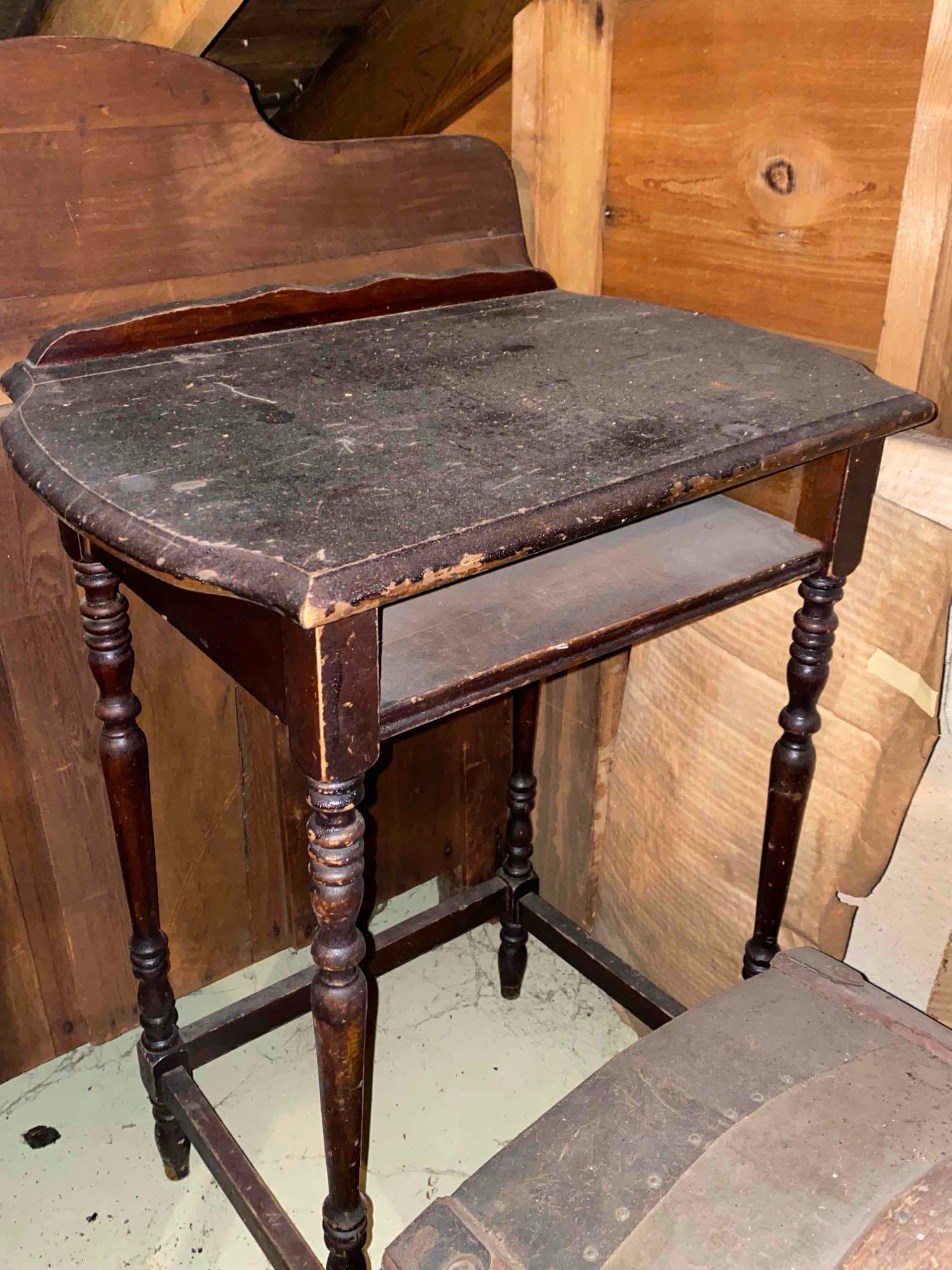 Antique Wheel Chair With Attic Contents