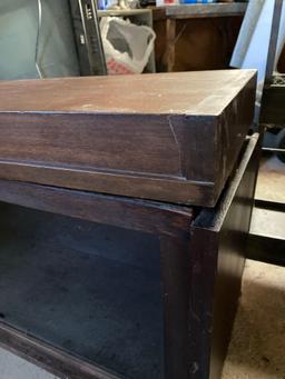 Vintage Organizer Shelf With Barrister Shelf Top