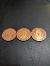 3x 1oz Obama Copper Coins