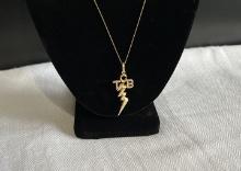 Rare & Vintage 14k Gold TCB Elvis Pendant & Chain