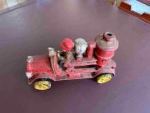 Vintage Cast Iron Fire Truck