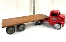 Tonka, 1952 Cabover Semi Truck with Flatbed Logging Trailer