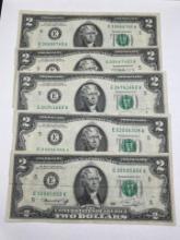 5- Two Dollar Bills, Like New