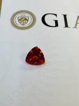 7.39CT TRIANGLE CUT LAB GROWN SAPPHIRE WITH GIA CERTIFICATE