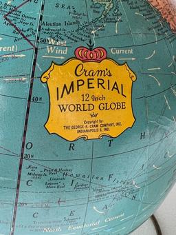 VINTAGE CRAM'S IMPERIAL 12" WORLD GLOBE