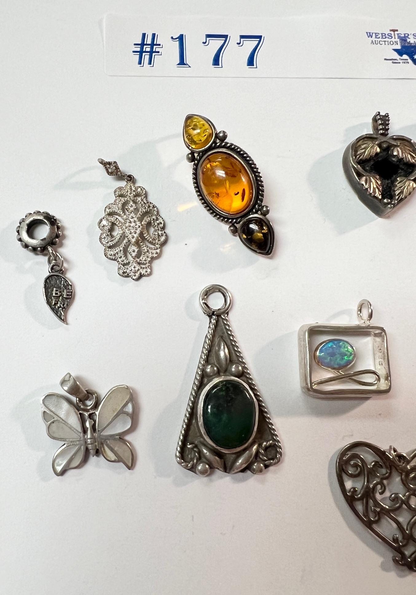 15PC STERLING SILVER PENDANTS