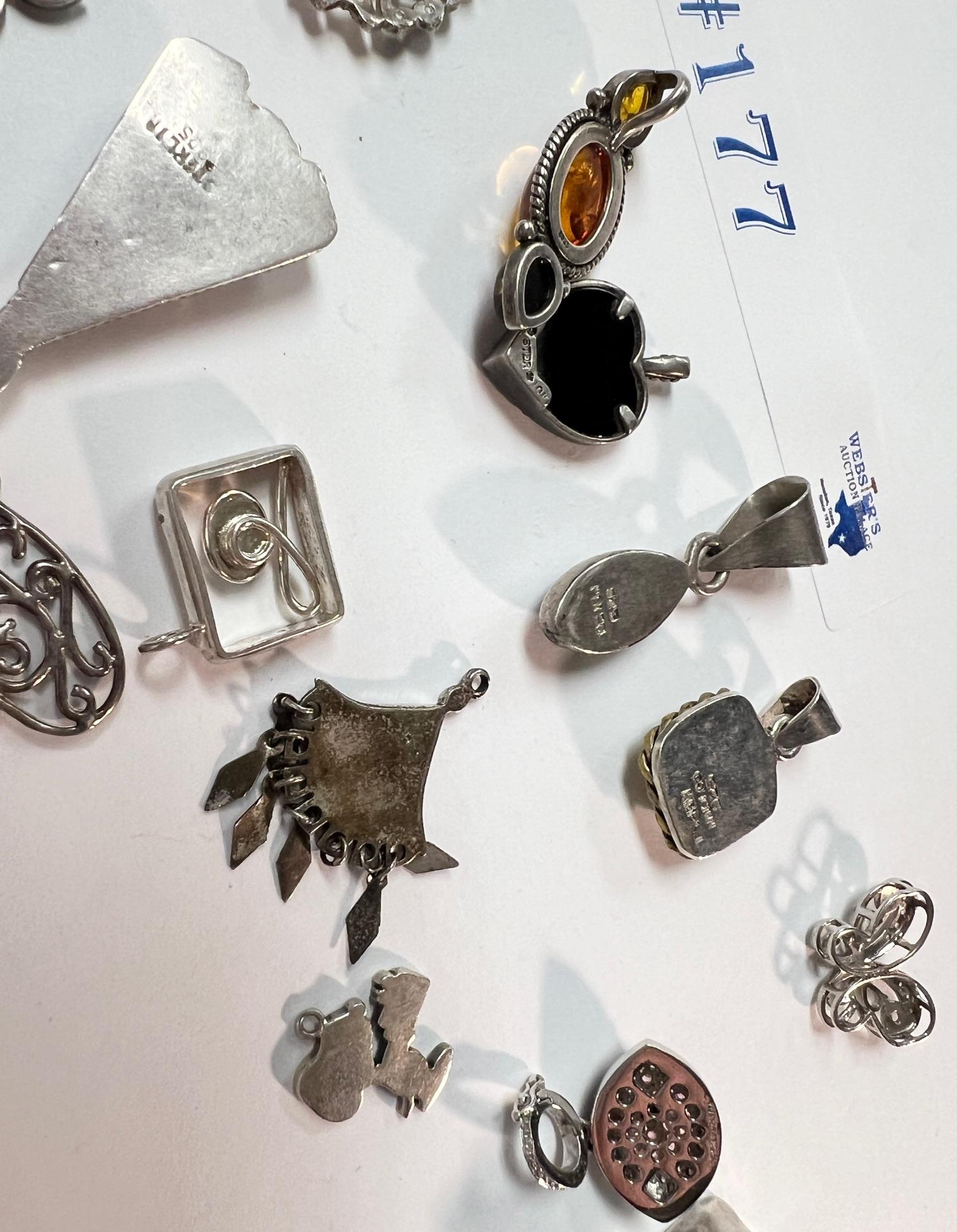 15PC STERLING SILVER PENDANTS