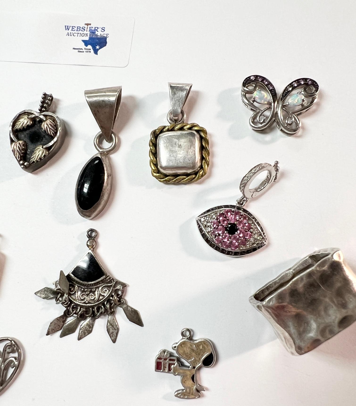 15PC STERLING SILVER PENDANTS