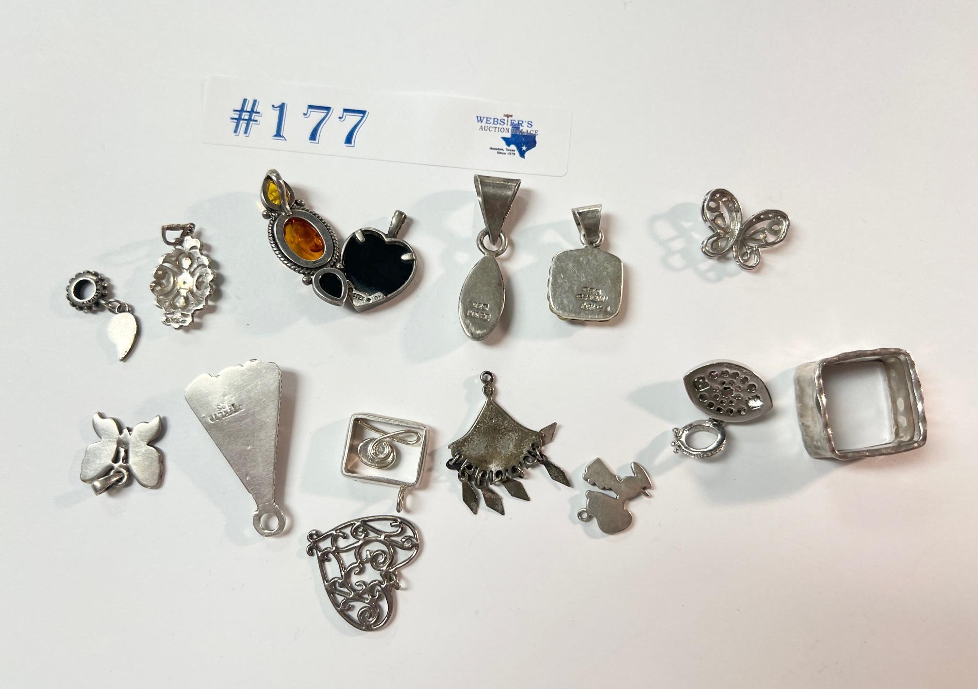 15PC STERLING SILVER PENDANTS