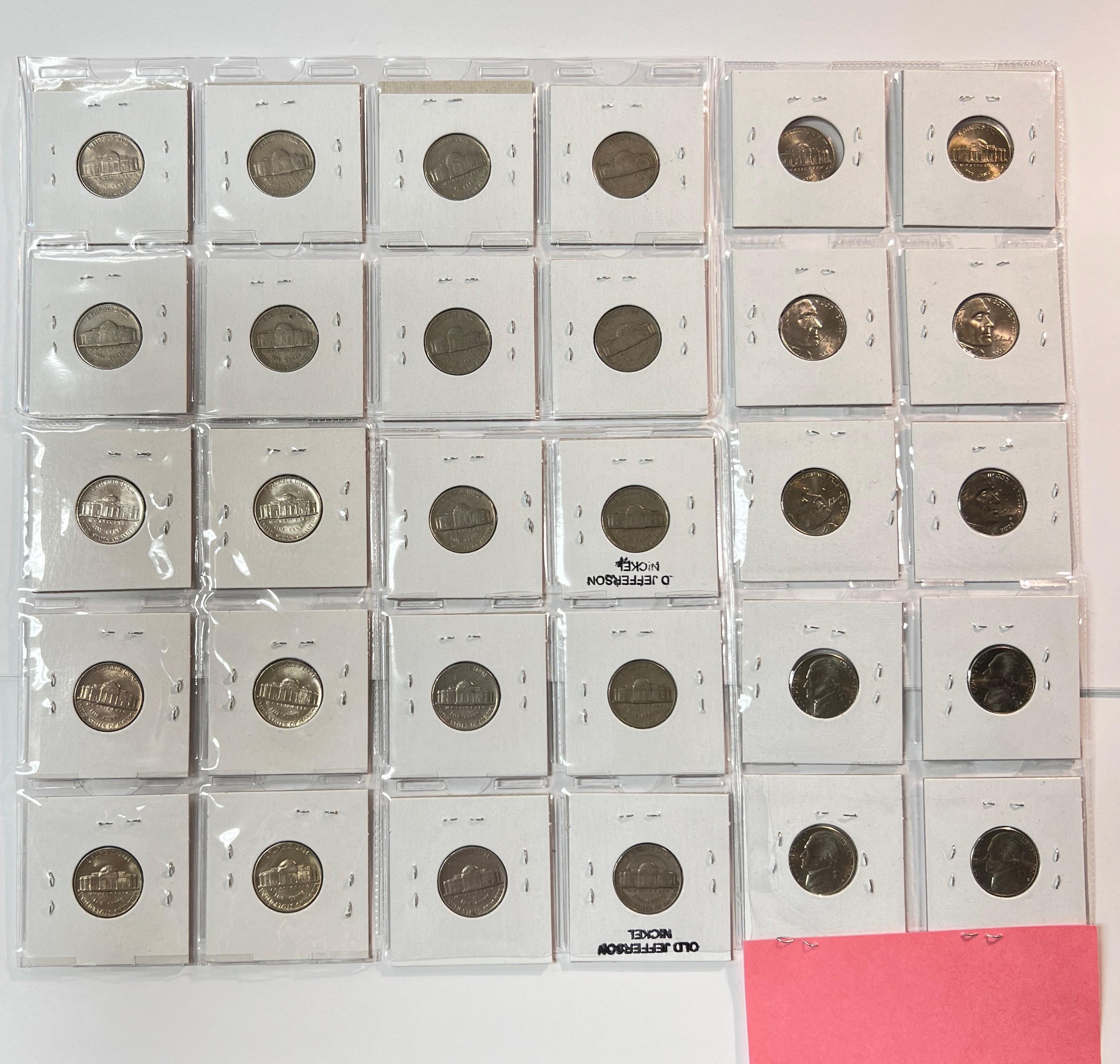 LOT OF OLD JEFFERSON NICKELS, BU JEFFERSON NICKLS AND WESTWARD JOURNEY NICKELS