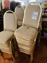 46PC BEIGE STACKING DINING CHAIRS