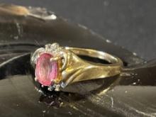 10K Pink Saphire Ring