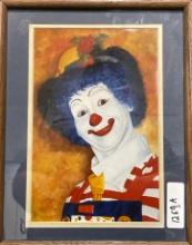Nancy Acosta "Scooter" clown print, limited edition 4/350 signed & framed