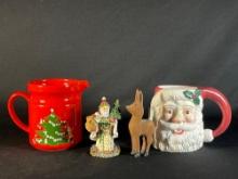 Santa mug & small Christmas tree pitcher