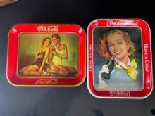 (2) Coca-Cola tins trays
