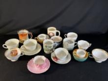 Assorted tea cups & saucers -see photo's-