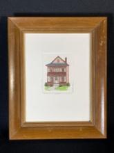 Martha Hinson etching of "1875" limited edition 37-350 signed & framed
