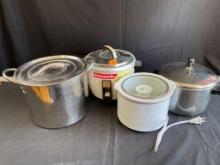 Steamer, Crock Pot, and 2 Pans