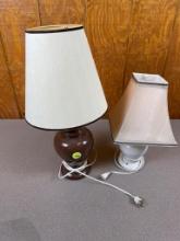 2 Small Table or Bedside Lamps