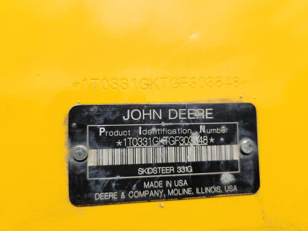 2017 Deere 331g Tracked Skid Steer