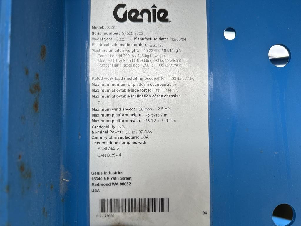 2005 Genie S-45 Manlift