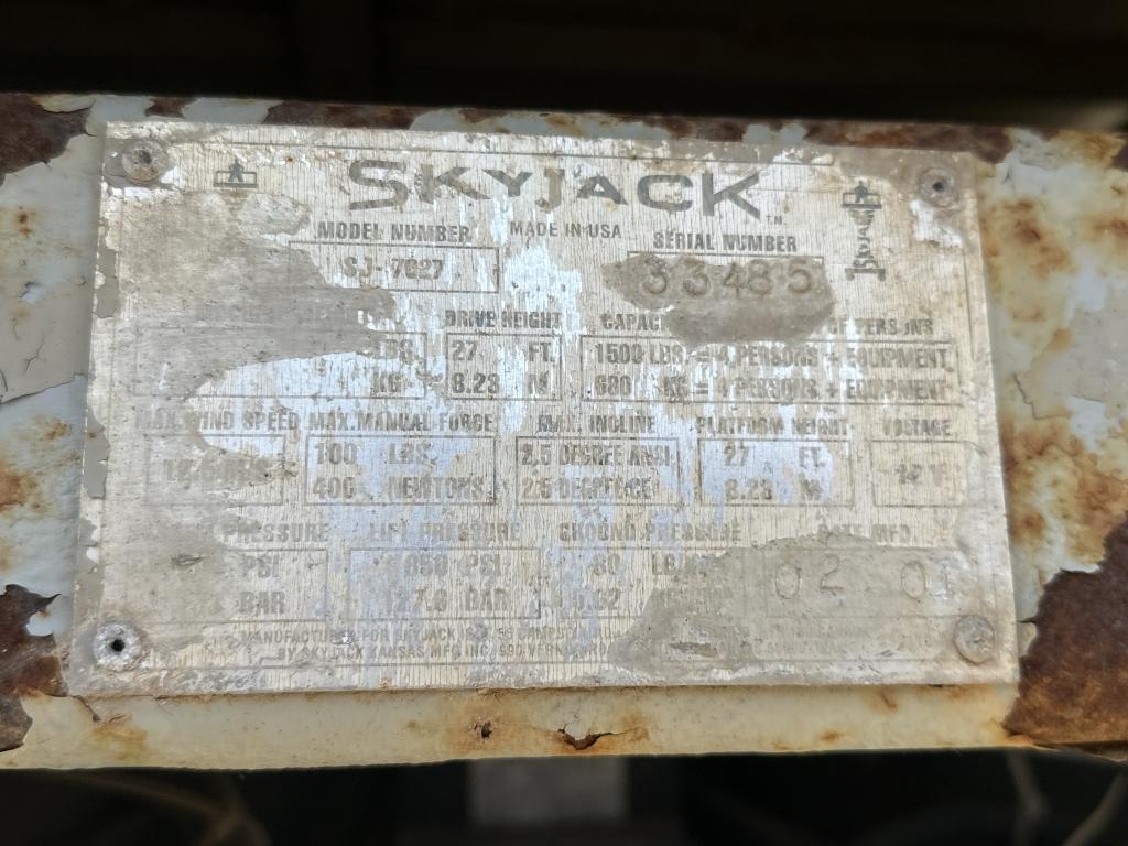 2001 Skyjack Sj-7027 4x4 Scissors Lift