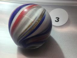 Red & Blue Swirl Lutz Style 1 3/8 in. Marble