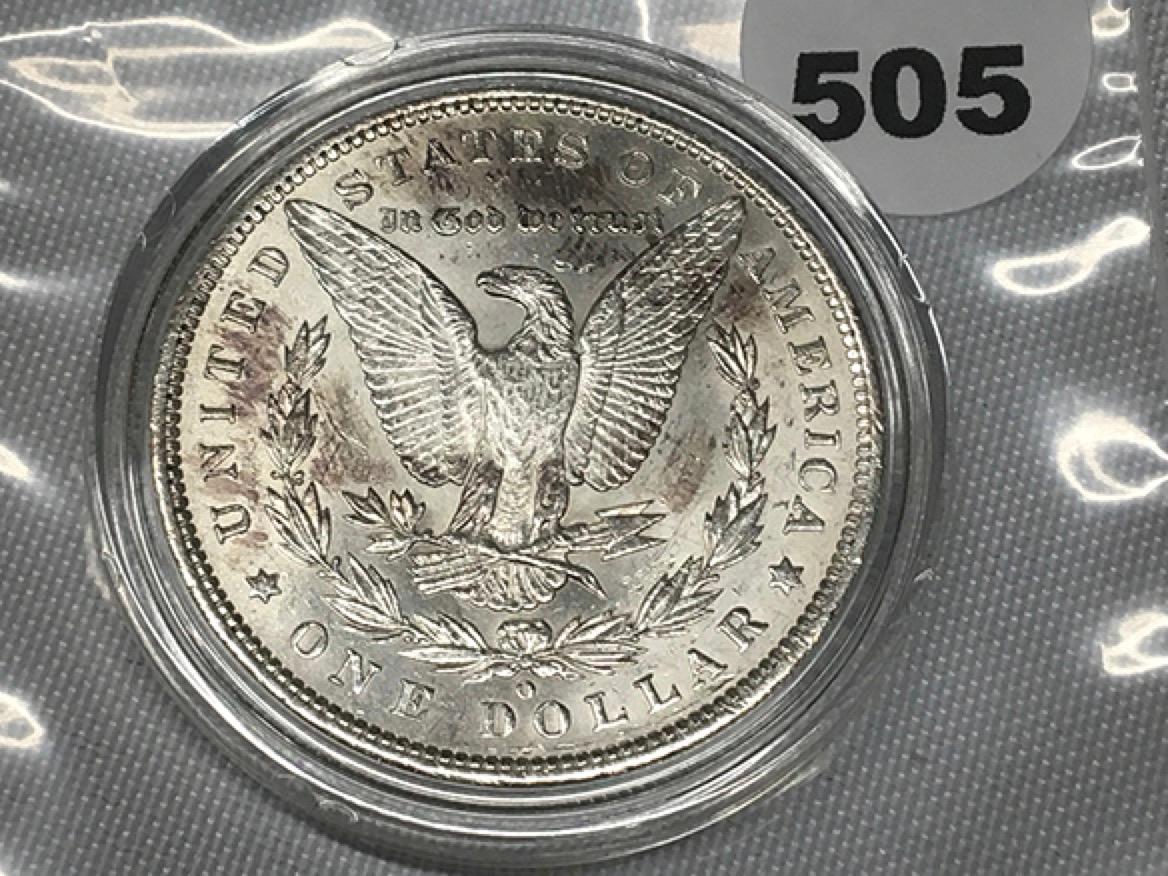 1885-O Morgan Dollar UNC, Capsolated Toning