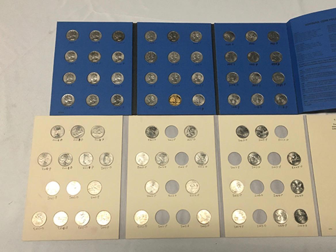 1988-2000 and 2000-2004 (Partial) Washington Quarter Books (68 Total Coins)