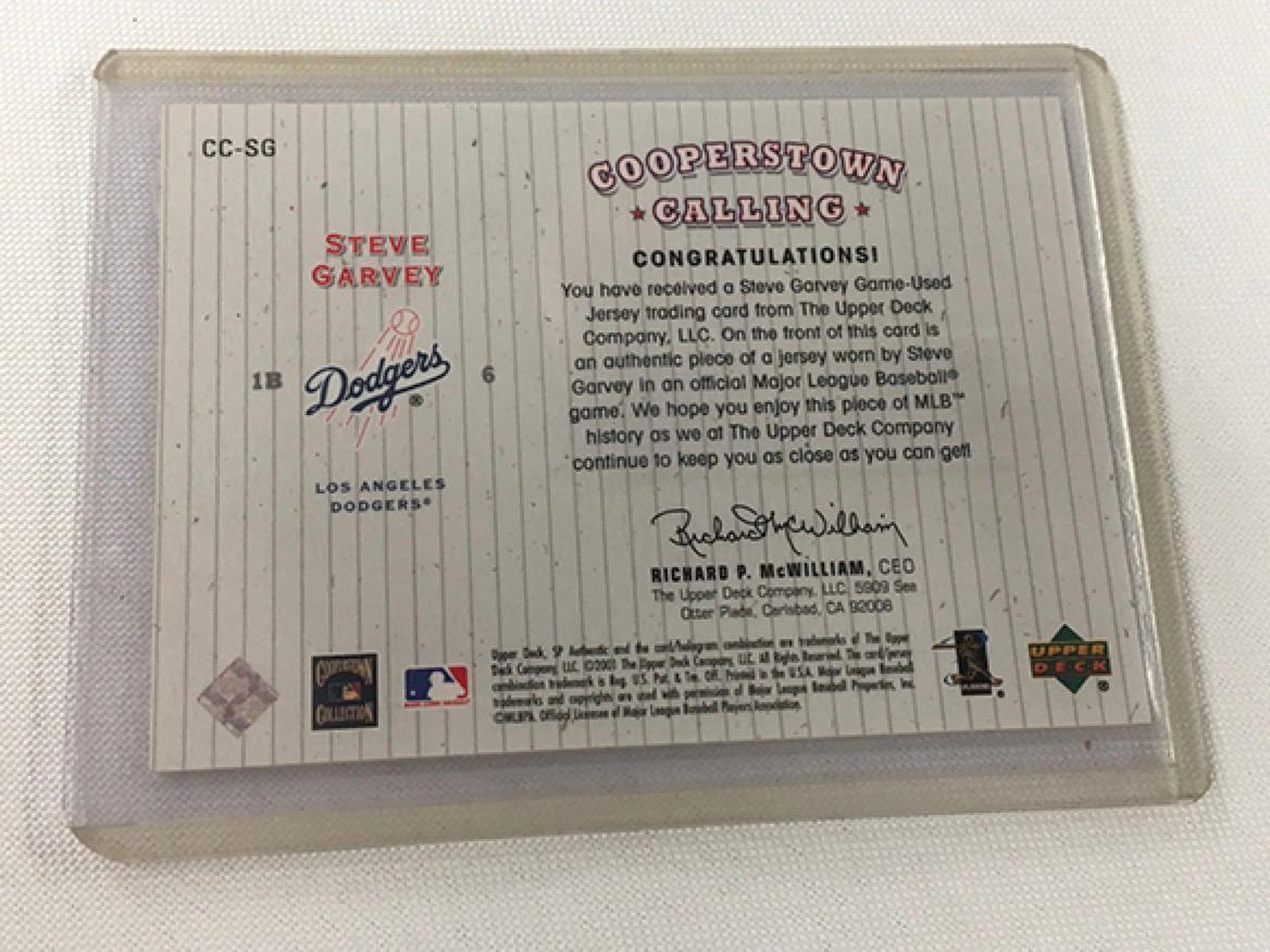 2001 Upper Deck CC-SG Steve Garvey Authentic Game Jersey