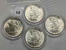 4 X $ 1922 Peace Dollars, UNC